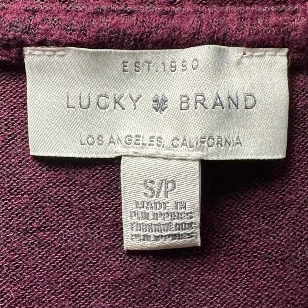 Lucky Brand Sweater Women Sz S Purple V-Neck Lightweight Casual Academia Preppy - Picture 7 of 10